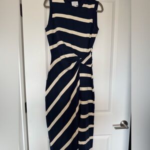 Tanya Taylor Navy and Beige Dress